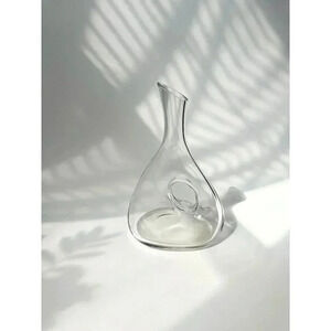 Vintage Lenox Tuscany Round Clear Asymmetrical Glass Decanter